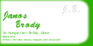 janos brody business card